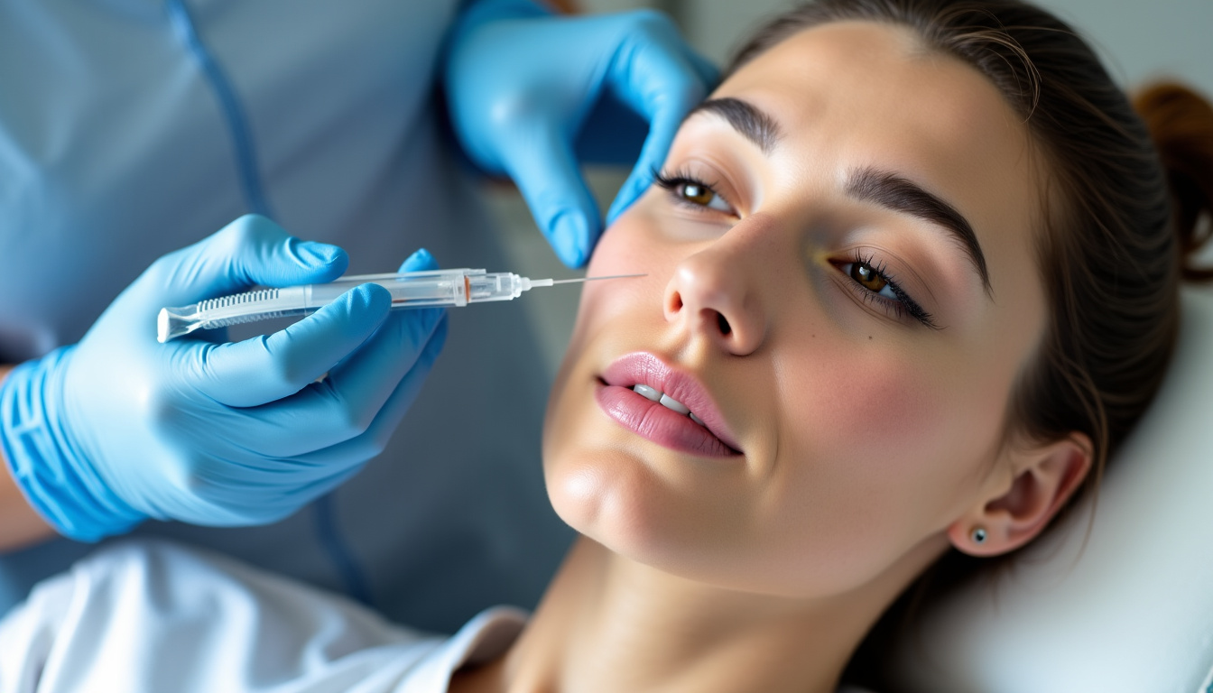 Séance de mésothérapie à Rennes avec un praticien utilisant un pistolet injecteur sur le visage