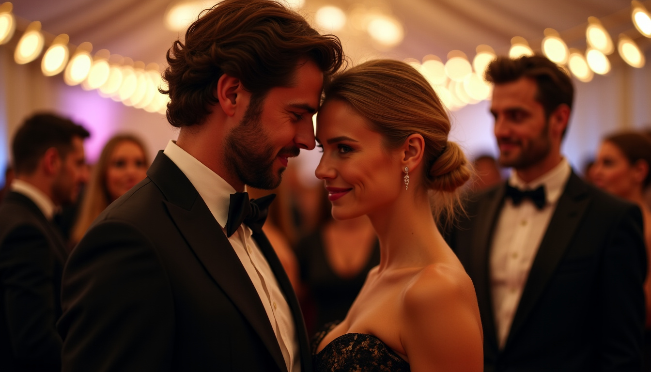 Adriana Karembeu et Marc Lavoine lors du Beauty Ball 2026 en Slovaquie, portant des smokings noirs assortis et des coupes de cheveux courtes identiques