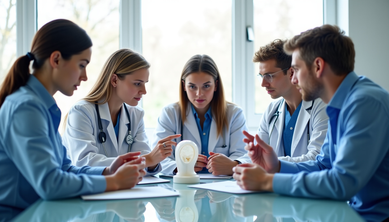 Equipe médicale pluridisciplinaire discutant d