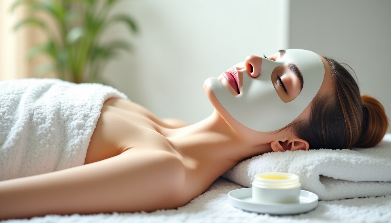 Soins apaisants après une séance de mésothérapie avec application de crème et masque froid