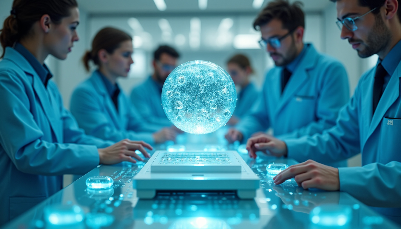 Équipe de chercheurs analysant le variant Frankenstein XFG en laboratoire