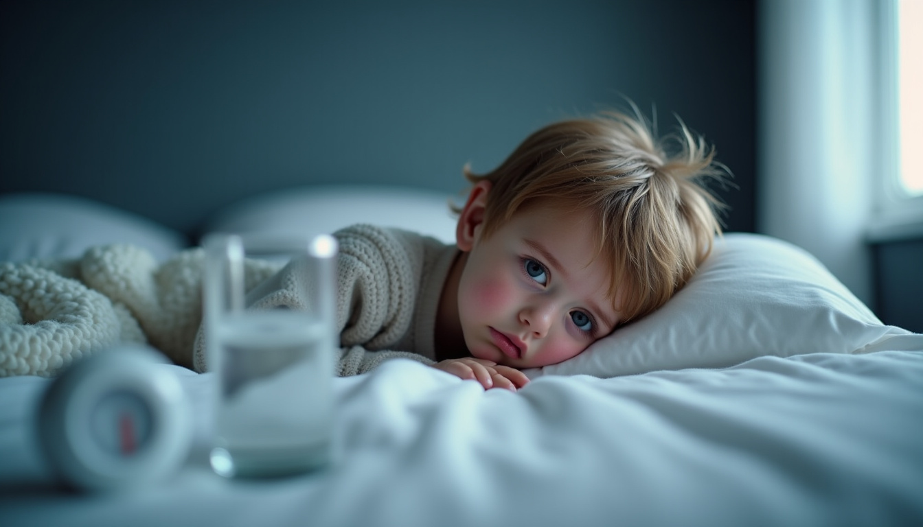 Illustration des signes d’alerte médicaux à ne pas négliger lors d’un syndrome pieds-mains-bouche: fièvre prolongée, somnolence, refus de boire