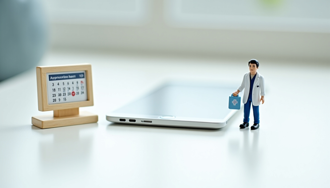 Interface de réservation en ligne pour médecin sur tablette au Grand-Village-Plage