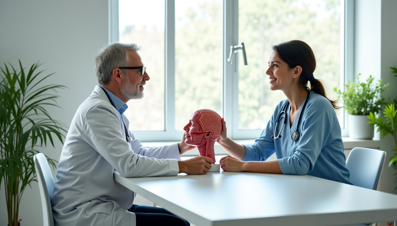 Consultation entre un médecin esthétique et un patient pour un traitement de mésothérapie capillaire