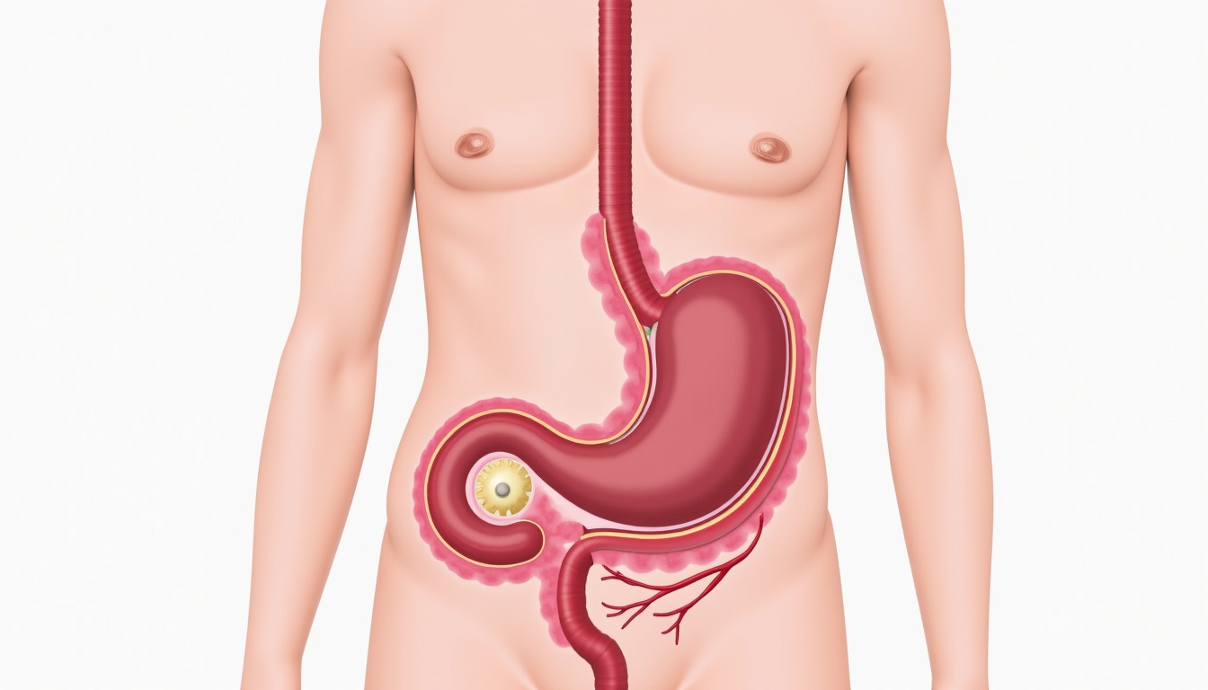 Schéma médical illustrant la localisation d