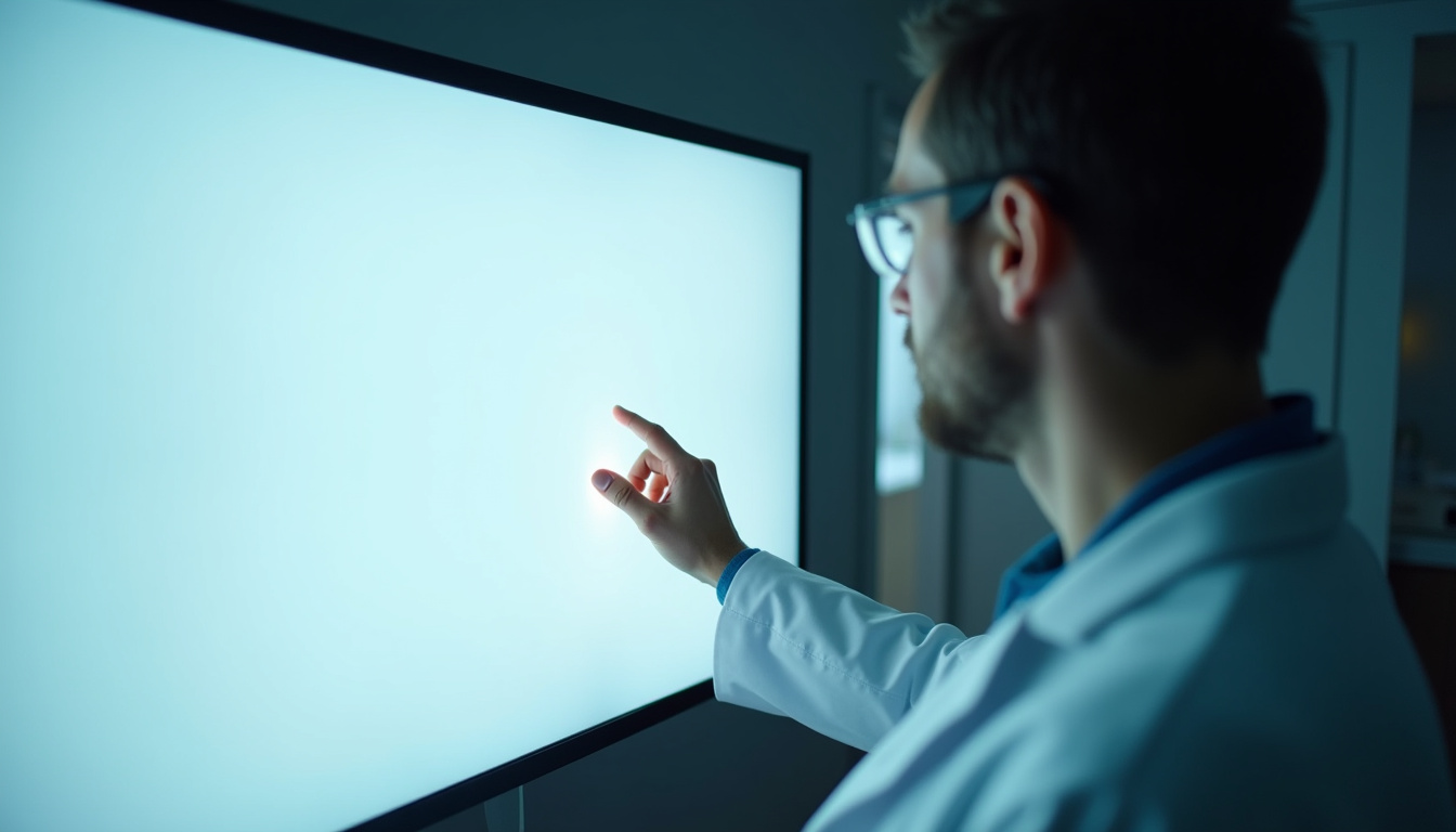 Ophtalmologue montrant un écran d