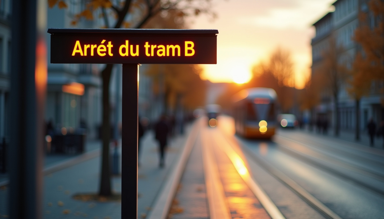Arrêt du tram B à l